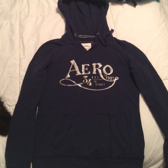 Navy blue pullover hoodie