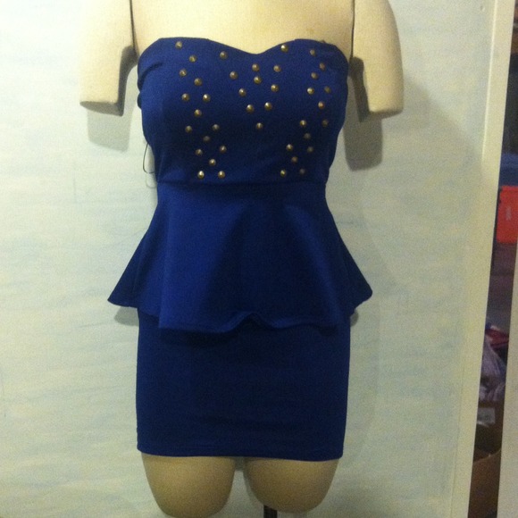 Royal blue peplum dress