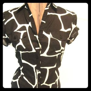 Michael Kors - black giraffe print blouse