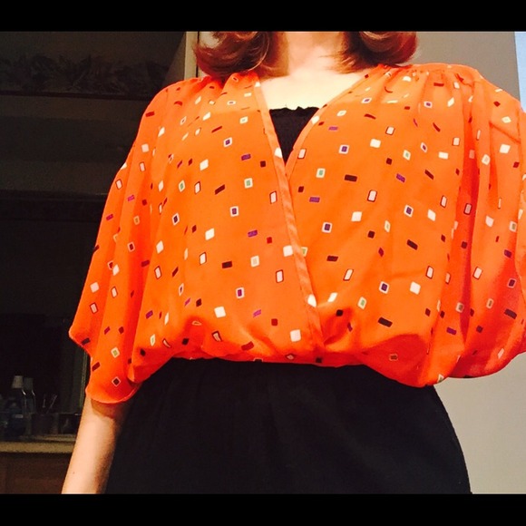 Bright orange blouse  👠