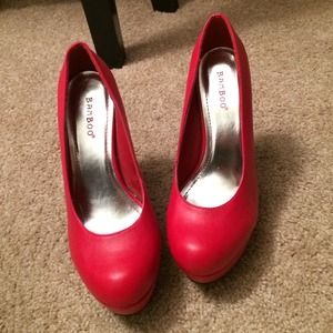 Red Platform Heels