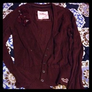 Burgundy Hollister Cardigan
