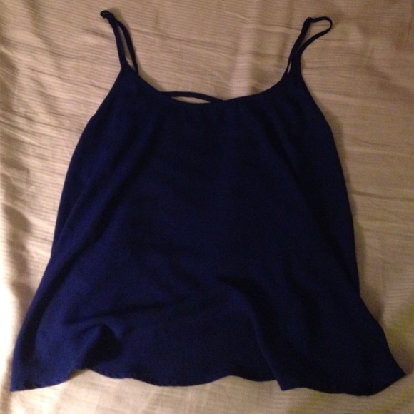 Blue Chiffon top with cutouts