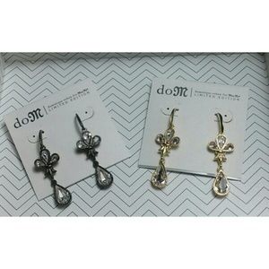 Miss Me Gunmetal and Gold-Tone Earrings