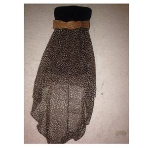cheetah high low dress