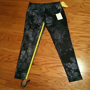 Navy blue tie die stretch pants