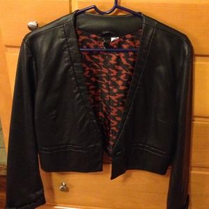 H&M faux leather cropped jacket
