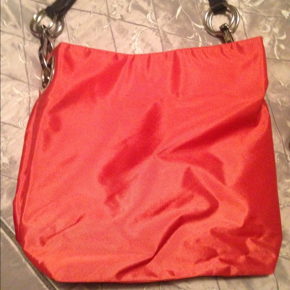 Long champ like orange purse