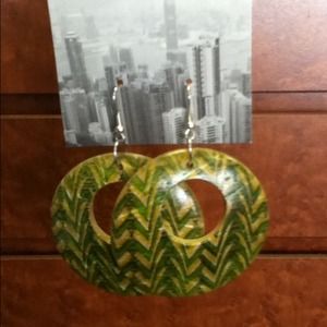 Wood Green Aztec Inspired Earrings