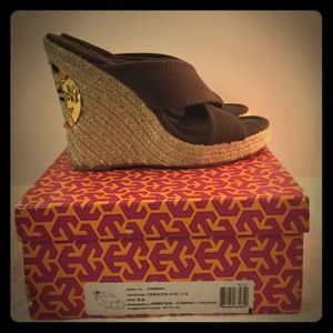 Tory Burch canvas strap Kristen wedge