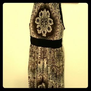 Earth toned spiral print dress