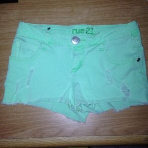 lime green shorts
