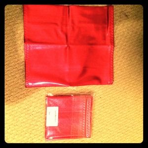 Shiny red metallic skirt