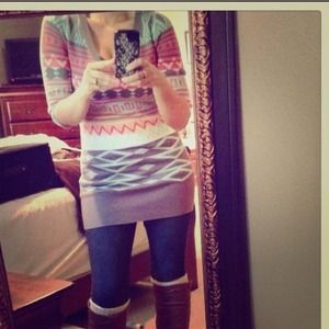 T/O Aztec Sweater Dress like new