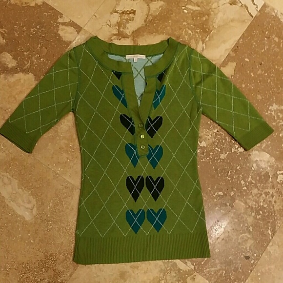 Cute Lime Green V Neck Sweater!