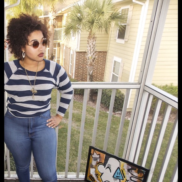 Long sleeved stripped Forever 21 shirt - Picture 2 of 3