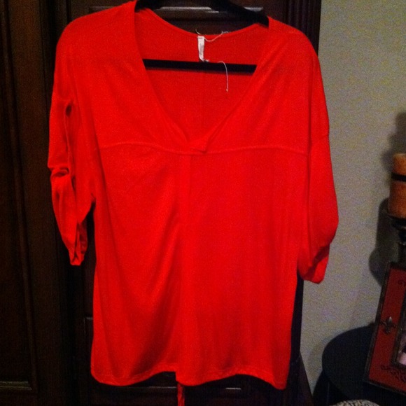 Cute orange top with drawstring waist