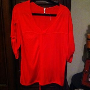 Cute orange top with drawstring waist