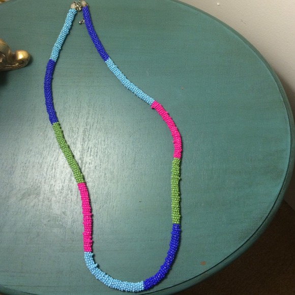 Multicolored beaded long necklace.