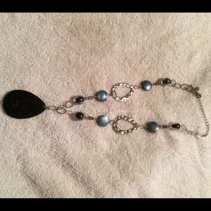 Midnight blue teardrop necklace