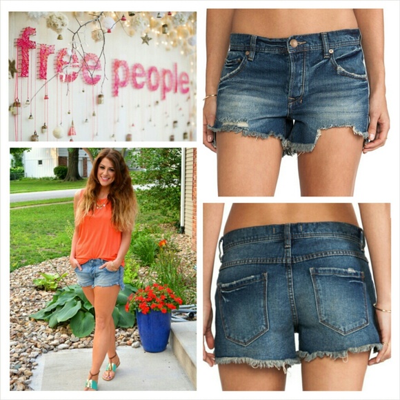 free people denim shorts