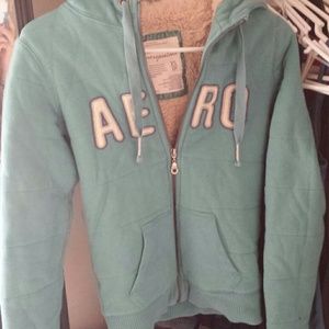 Warm hoodie zip up jacket