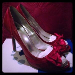 Red Peep Toe Heels