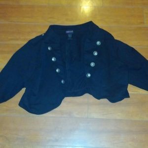 Black Half Jacket w Buttons sz 2