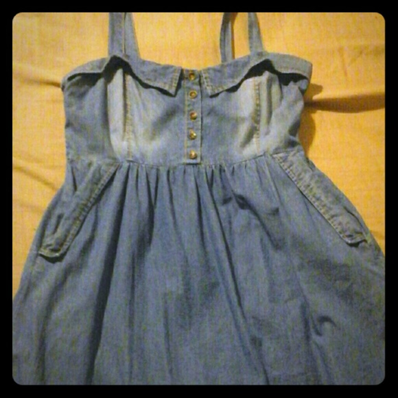 Denim dress, tan blouse and black shirt bundle!