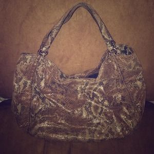 Brown Snake Skin print Hand Bag