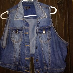 Plus size denim vest
