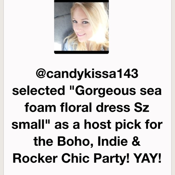 Gorgeous sea foam floral dress Sz small - Picture 4 of 4