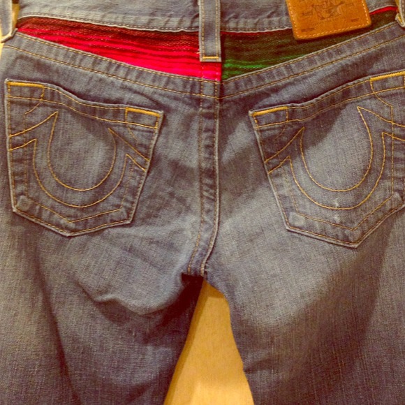 True Religion Patched Boyfriend Fit Jeans