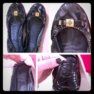 Tory Burch Patent Leather Eddie Ballet Flat black