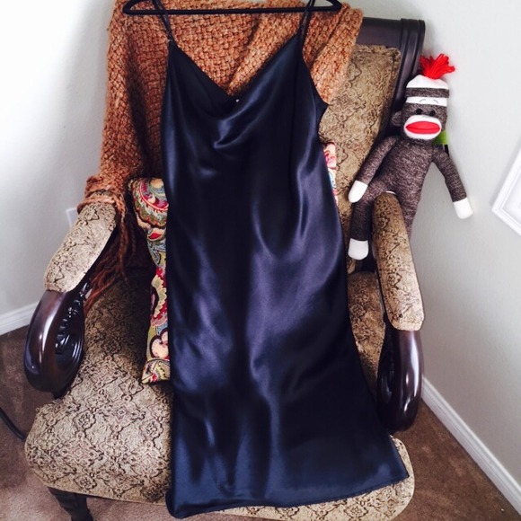 black slip Dress