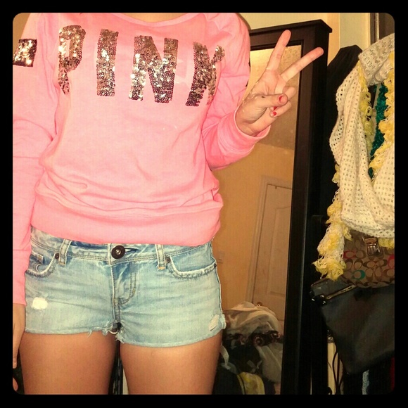 PINK by Victoria's secret long sleeve sequin tee.