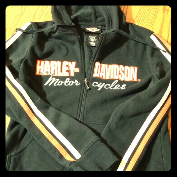 Black Harley Davidson Zip up Hoodie