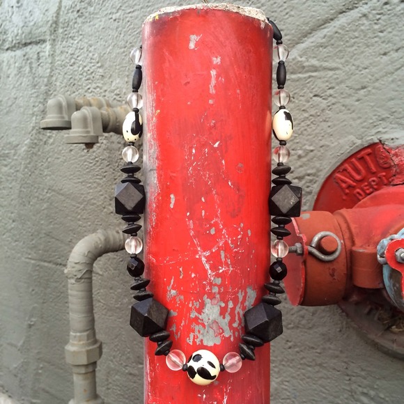 Wooden Beads Black Necklace