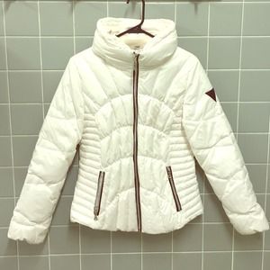 White Guess Down Outwear Coat