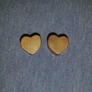 Wood heart ear plugs