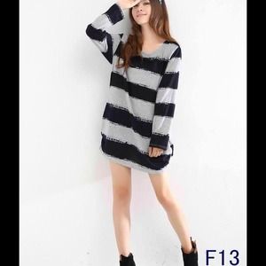 PULL OVER GRAY&NAVYBLUE STRIPES