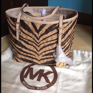 AUTHENTIC MK ZEBRA TOTE BAG