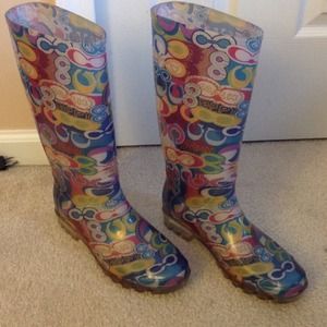 Size 8 Coach rain boots