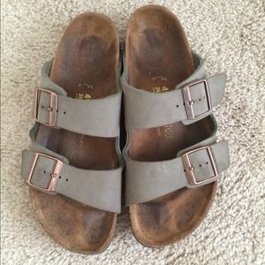 Olive Birkenstocks! High arch footbed!