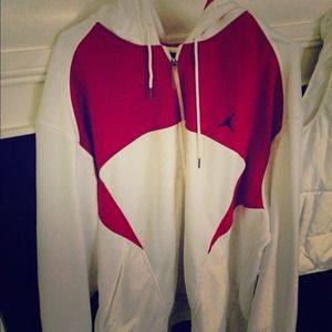 Jordan zip up white and red jacket