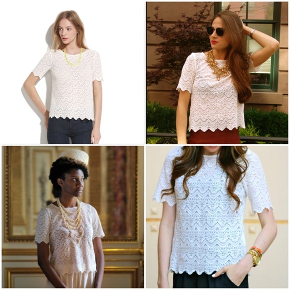 Madewell scalloped lace top Broadway & Broome XS
