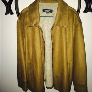 Mens suede looking coat Carmel color
