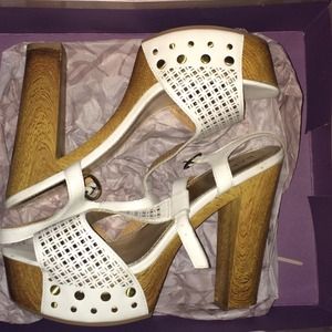 White platform sandals