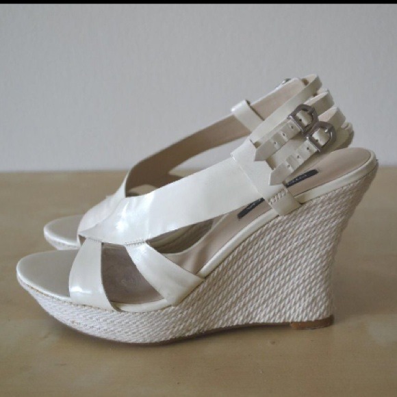 white stella luna high heeled wedges (5.5, 3.5 in) - Picture 2 of 4