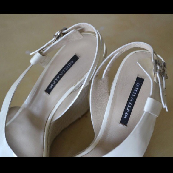 white stella luna high heeled wedges (5.5, 3.5 in) - Picture 3 of 4